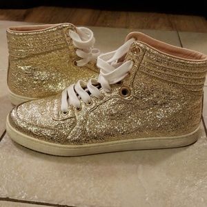 Gucci Women's Metallic Leather High Top Sneaker